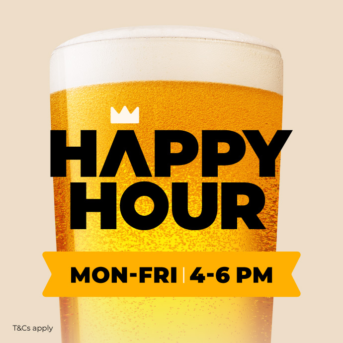 Happy Hour at Kingpin from 4pm